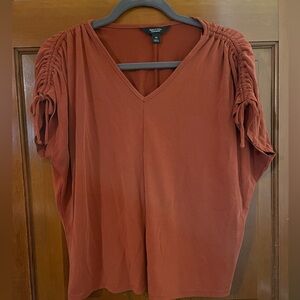 Women's Rust V-Neck Top